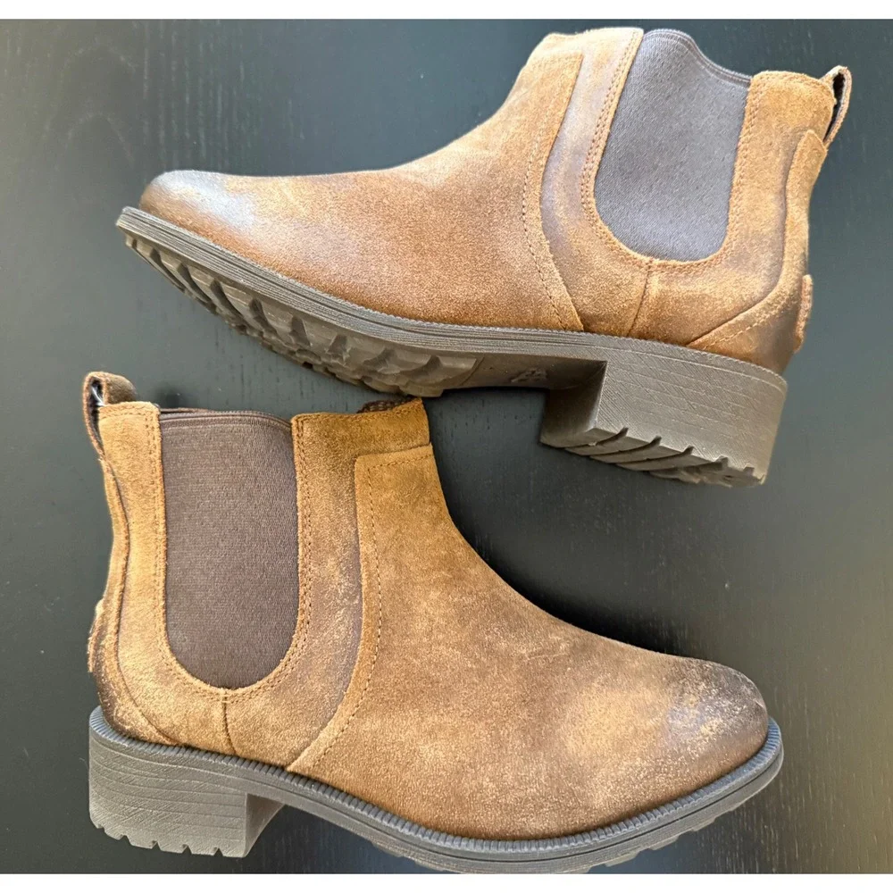 NIB UGG Bonham Boot II Women Size 5.5 Brown Leather Ankle Shearling-Lined Bootie